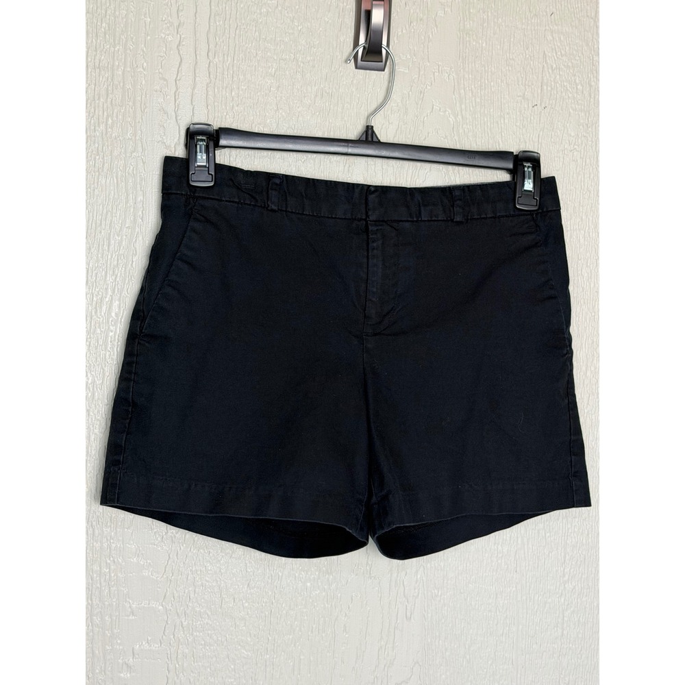 Banana Republic Womens Black Chino Shorts Size 2 Mid Rise Casual Summer EUC